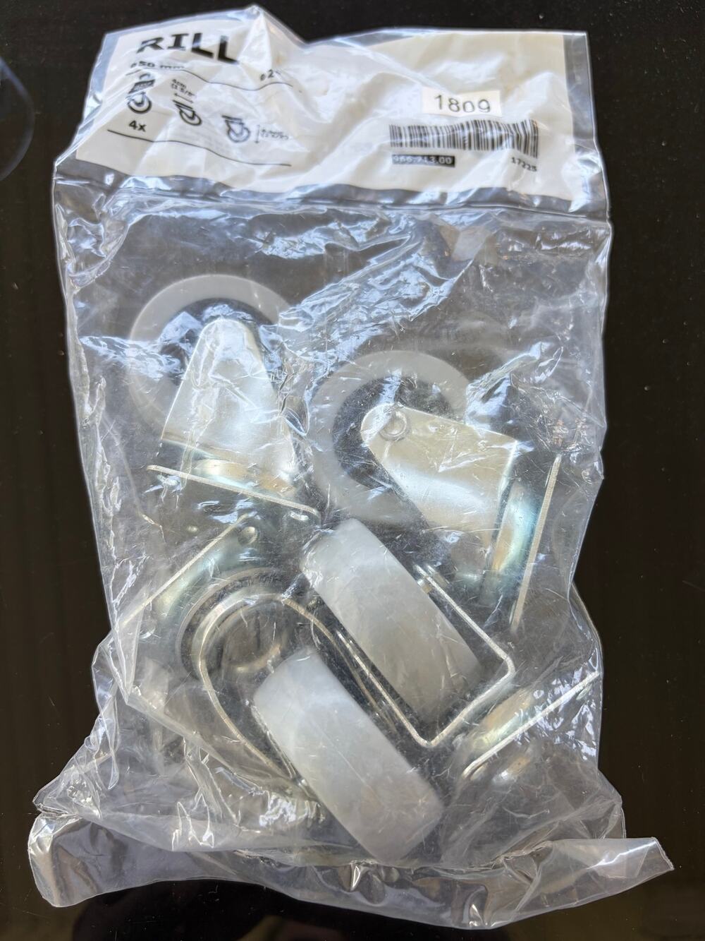 Ikea RILL Brand New castor grey 50 mm 966.713.00 pack of 4-NIB
